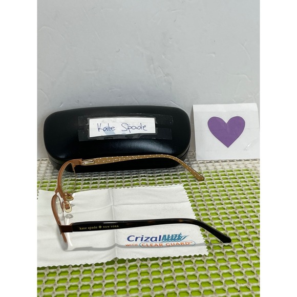 Kate Spade Ambrosette JUV Brown Polka Dot Tortoise Eyeglasses 52-17-135 main image 8